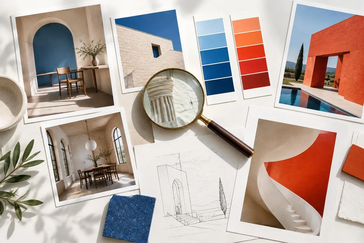 Curated color and architectural references illustrating the Picazor approach