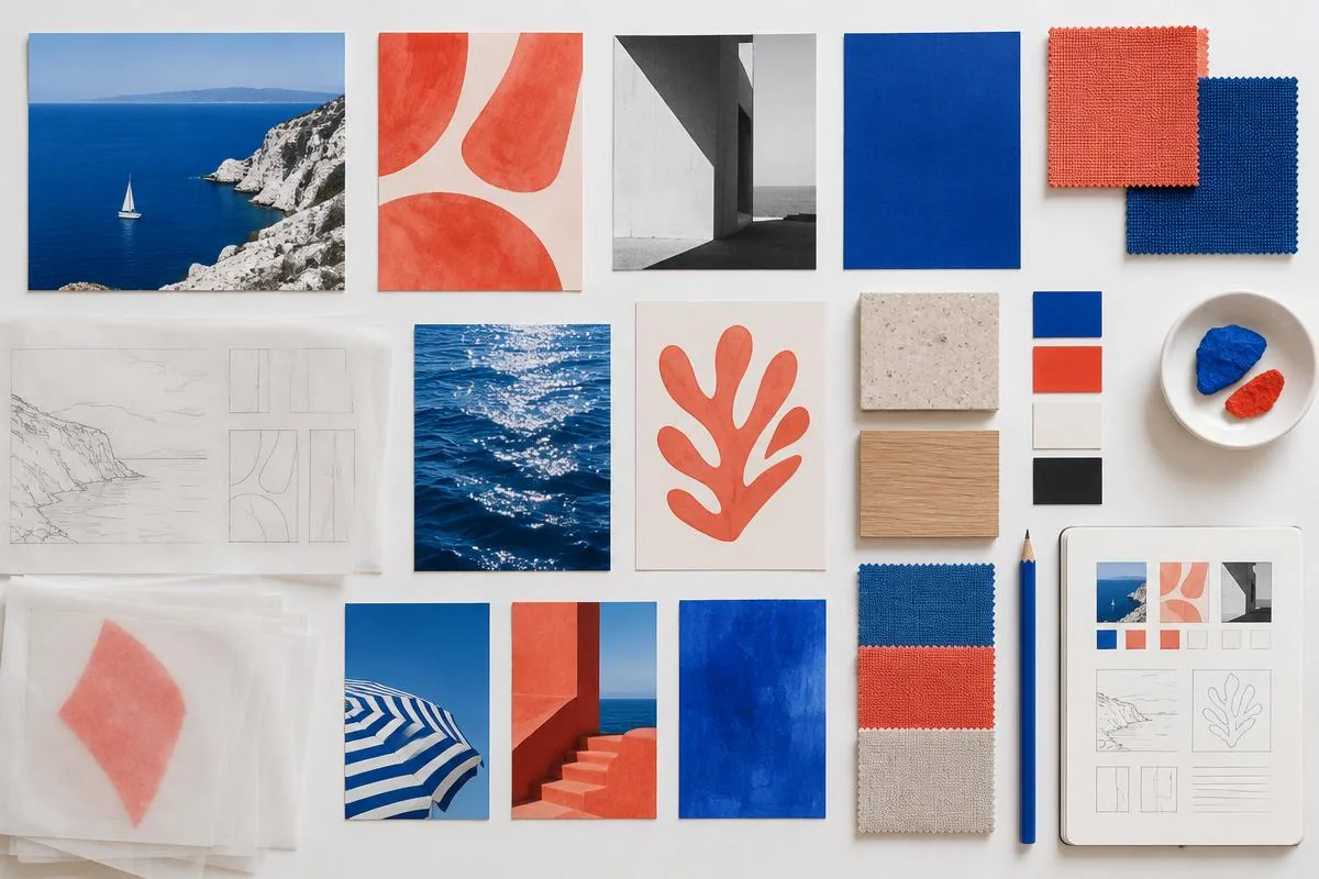 Picazor-inspired creative research arranged as an editorial moodboard